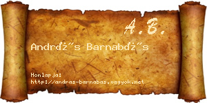 András Barnabás névjegykártya