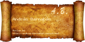 András Barnabás névjegykártya