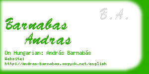 barnabas andras business card