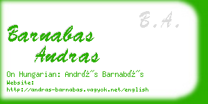 barnabas andras business card